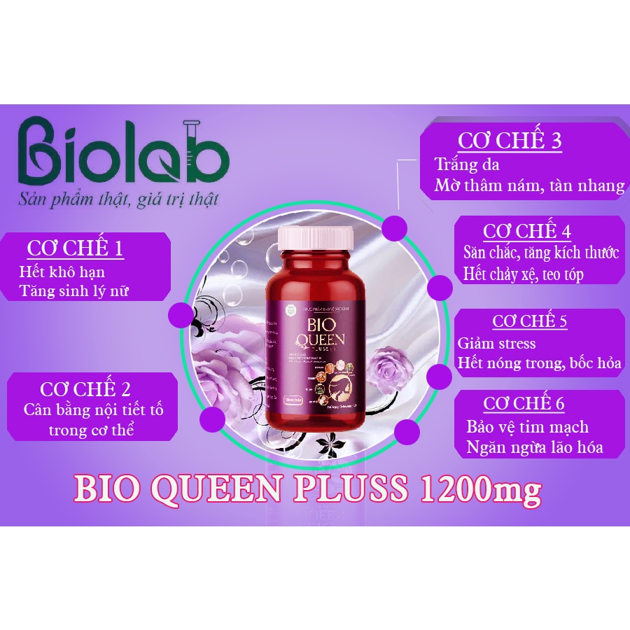 Bio Queen Pluss++ cân bằng nội tiết tố giảm rụng tóc