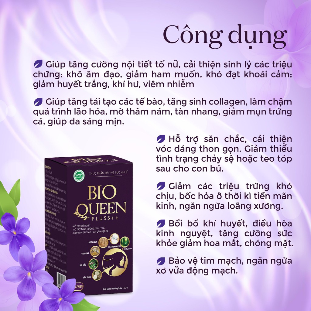 BioQueen chăm sóc hệ trục vàng não bộ tuyến yên buồng trứng